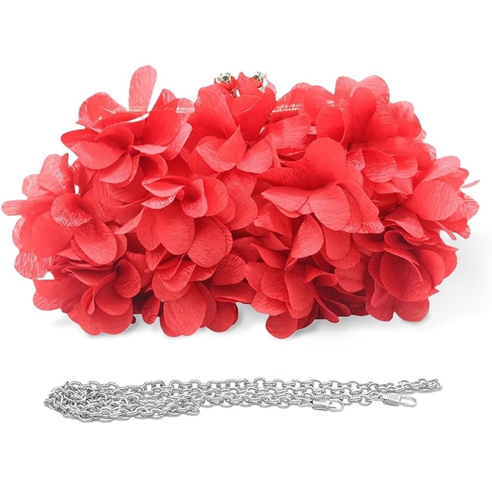 Jambhala Red Floral Clutch